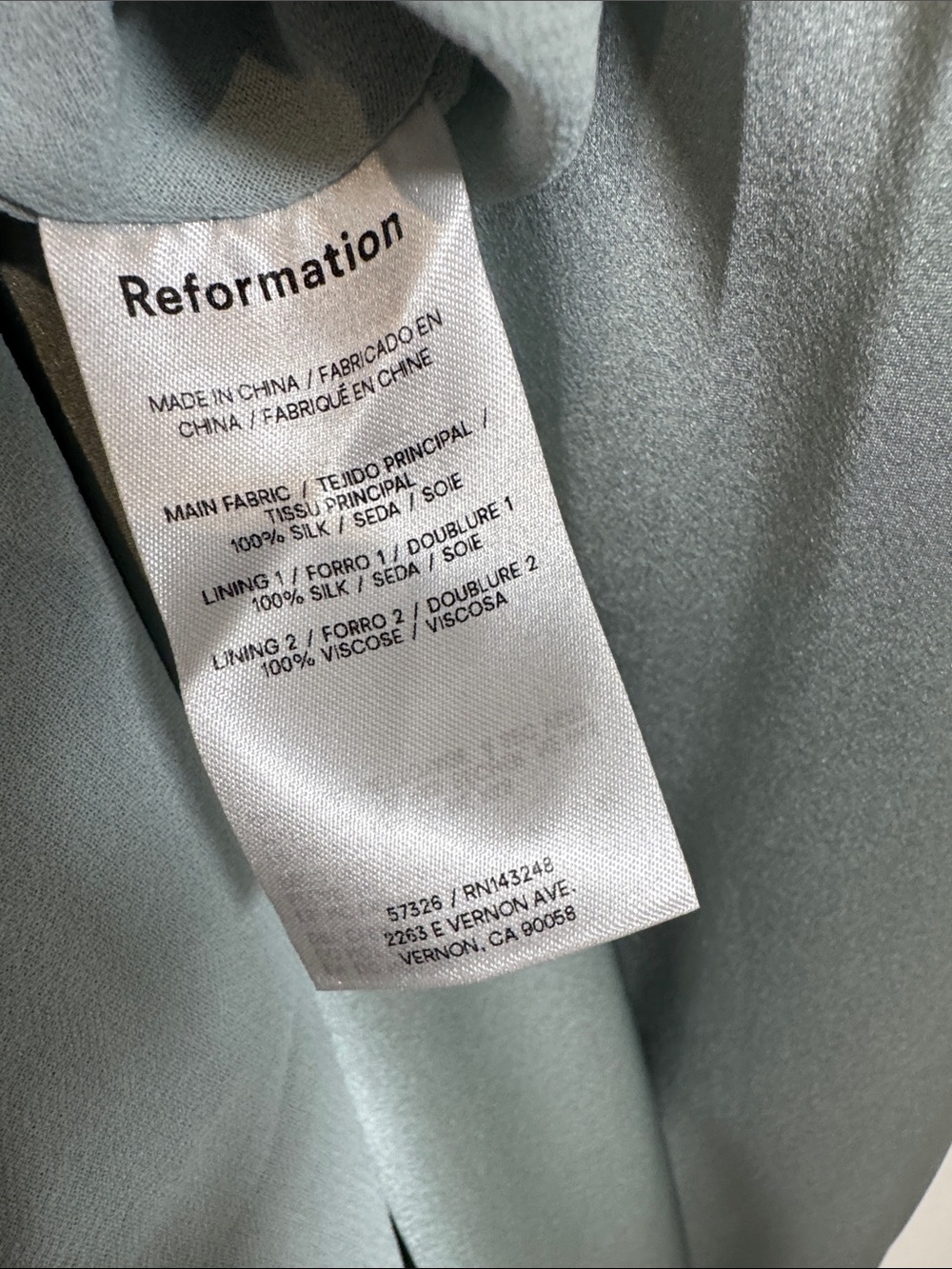 NWT Reformation Brie Silk Aquamarine Slip Maxi Dress - Picture 7 of 7